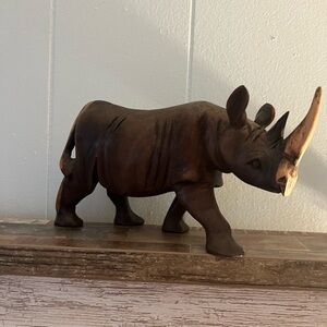 Hand carved Rhino